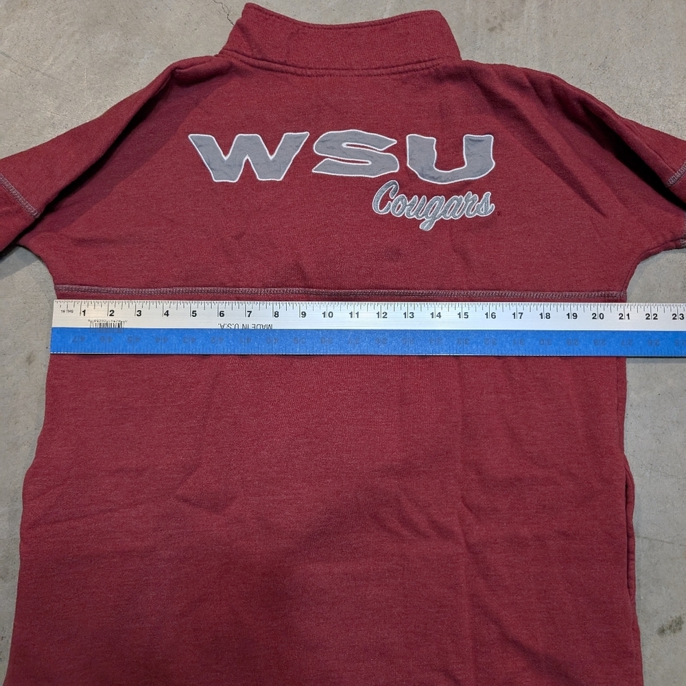 WSU Washington State Cougars 1/2 Zip Men's L Red Sweatshirt - Picture 7 of 7